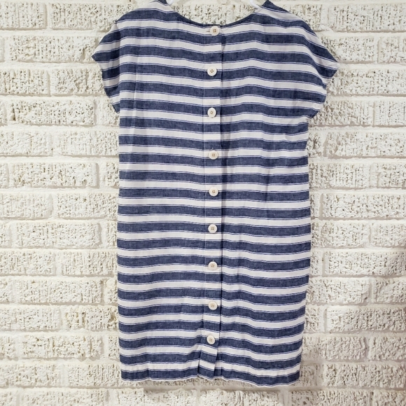 Madewell Stripe-Play Button-Back Tee Dress - Picture 5 of 9